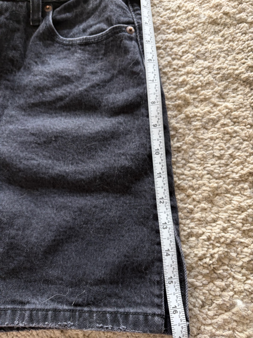 Abercrombie & Fitch Black Denim High-Rise Shorts - Picture 2 of 4